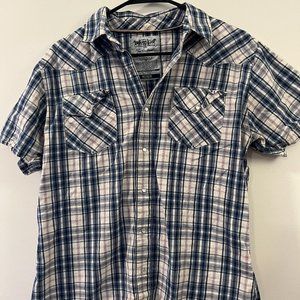 Plaid Short-Sleeve Button-down